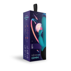 Нагреваемый вибратор кролик Gemini цвет морская волна