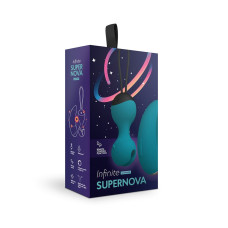 Виброшарики Кегеля с вибро-пультом ду SuperNova цвет морская волна
