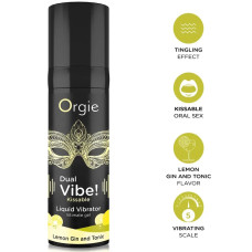 Съедобный гель с вибрацией Orgie dual vibe со вкусом коктейля лимонный джин с тоником 15мл