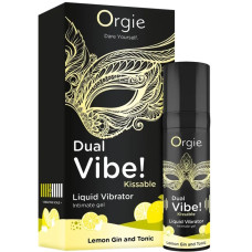 Съедобный гель с вибрацией Orgie dual vibe со вкусом коктейля лимонный джин с тоником 15мл