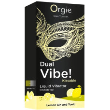 Съедобный гель с вибрацией Orgie dual vibe со вкусом коктейля лимонный джин с тоником 15мл