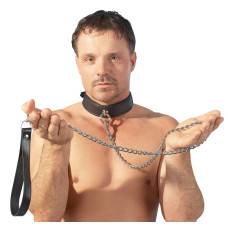 Поводок на цепи Leather Leash