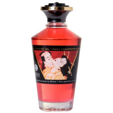 Разогревающее массажное масло Shunga Sparkling Strawberry Wine c ароматом клубники и шампанского 100 мл
