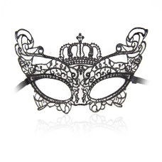 Черная кружевная маска Queen