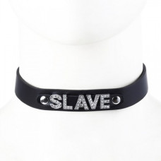 Стильный черный чокер Slave