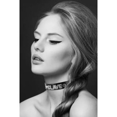 Стильный черный чокер Slave