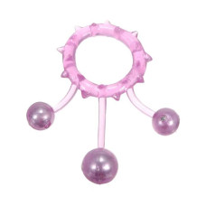 Кольцо с 3 утяжеляющими шариками фиолетовое Ball Banger Cock Ring 3 balls