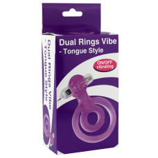 Виброкольцо пурпурное Dual Rings Tongue Style