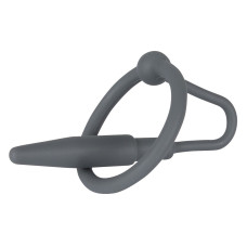 Силиконовый уретральный плаг с кольцом под головку Penis Plug