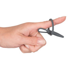 Силиконовый уретральный плаг с кольцом под головку Penis Plug