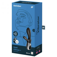 Анальный смарт-вибратор с подогревом и стимулятором промежности Satisfyer Heat Climax+