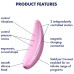 Вакуумный смарт-стимулятор клитора с вибрацией Satisfyer Curvy 3+ розовый