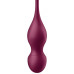 Вагинальные смарт-шарики с вибрацией и сменными утяжелителями Satisfyer Love Birds Vary бордовый