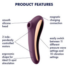Вакуумно-волновой вибратор Satisfyer Dual Kiss фиолетовый