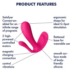 Анально-вагинальный смарт-стимулятор для ношения Satisfyer Top Secret Plus + розовый