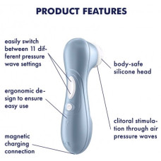 Вакуумно-волновой стимулятор клитора Satisfyer Pro 2 голубой