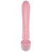 Двусторонний вибратор с клиторальным стимулятором Wand + Rabbit Satisfyer Triple Lover Pink