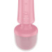 Двусторонний вибратор с клиторальным стимулятором Wand + Rabbit Satisfyer Triple Lover Pink