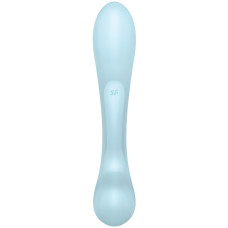 Двусторонний вибратор с клиторальным стимулятором Satisfyer Triple Oh Blue