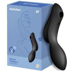 Вакуумный вибростимулятор для клитора и точки G Satisfyer Curvy Trinity 2 черный
