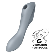 Вакуумный вибростимулятор для клитора и точки G Satisfyer Curvy Trinity 3 серый