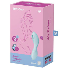 Вакуумный смарт-стимулятор для клитора и точки G Satisfyer Curvy Trinity 5+ голубой