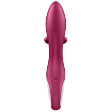 Вибратор для точки G с загнутым клиторальным стимулятором Satisfyer Embrace Me малиновый