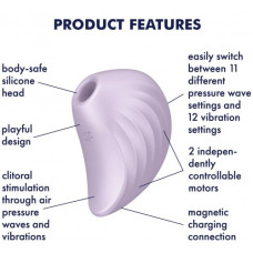 Вакуумно-волновой стимулятор с вибрацией Satisfyer Pearl Diver фиолетовый