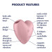 Вакуумно-волновой стимулятор с вибрацией Satisfyer Cutie Heart розовый