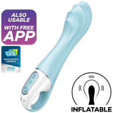 Расширяющийся смарт-вибратор с рельефной головкой Satisfyer Air Pump Vibrator 5+ голубой
