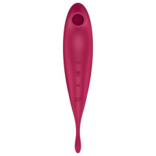 Вакуумный смарт-стимулятор с вибростимулирующим отростком Satisfyer Twirling Pro+ красный