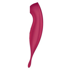 Вакуумный смарт-стимулятор с вибростимулирующим отростком Satisfyer Twirling Pro+ красный