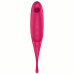 Вакуумный стимулятор с вибростимулирующим отростком Satisfyer Twirling Pro красный