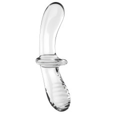 Двусторонний фаллос из стекла Satisfyer Double Crystal прозрачный 20 см