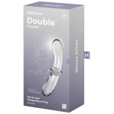 Двусторонний фаллос из стекла Satisfyer Double Crystal прозрачный 20 см