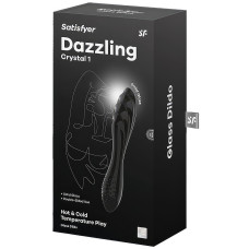 Двусторонний фаллос из стекла Satisfyer Dazzling Crystal 1 черный 18 см
