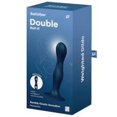 Фаллос Satisfyer Double Ball-R со смещенным центром тяжести синий 18 см
