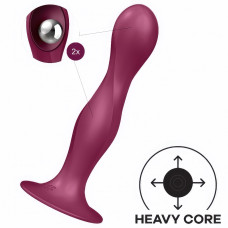 Фаллос Satisfyer Double Ball-R со смещенным центром тяжести красный 18 см