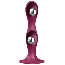 Фаллос Satisfyer Double Ball-R со смещенным центром тяжести красный 18 см
