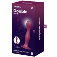 Фаллос Satisfyer Double Ball-R со смещенным центром тяжести красный 18 см