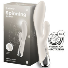 Вибратор для точки G с клиторальным стимулятором и ротацией Satisfyer Spinning Rabbit 1 Beige