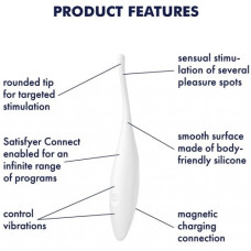 Перезаряжаемый точечный вибромассажер Satisfyer Twirling Joy белый