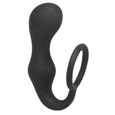 Эрекционное кольцо с анальной пробкой Double Pleasure Anal Plug Black