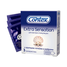 Презервативы Contex №3 Extra Sensation (с крупными точками и ребрами)