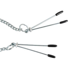Маска с кляпом и зажимами на соски Mask with Ball Gag & Nipple Clamps