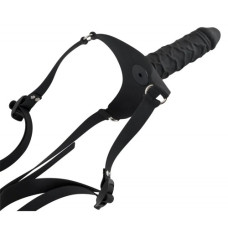 Черный страпон с трусиками Silicone Strap-On