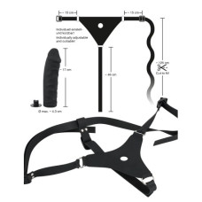 Черный страпон с трусиками Silicone Strap-On