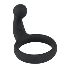 Эрекционное кольцо Black Velvets со стимулятором промежности