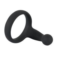 Эрекционное кольцо Black Velvets со стимулятором промежности