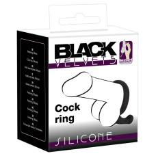 Эрекционное кольцо Black Velvets со стимулятором промежности
